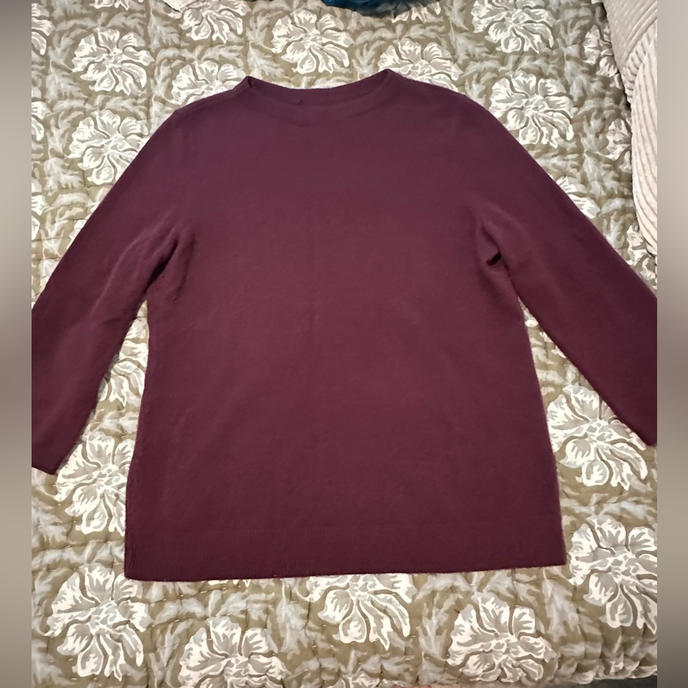Talbots Women's Cashmere Crew Neck Sweater - Plum